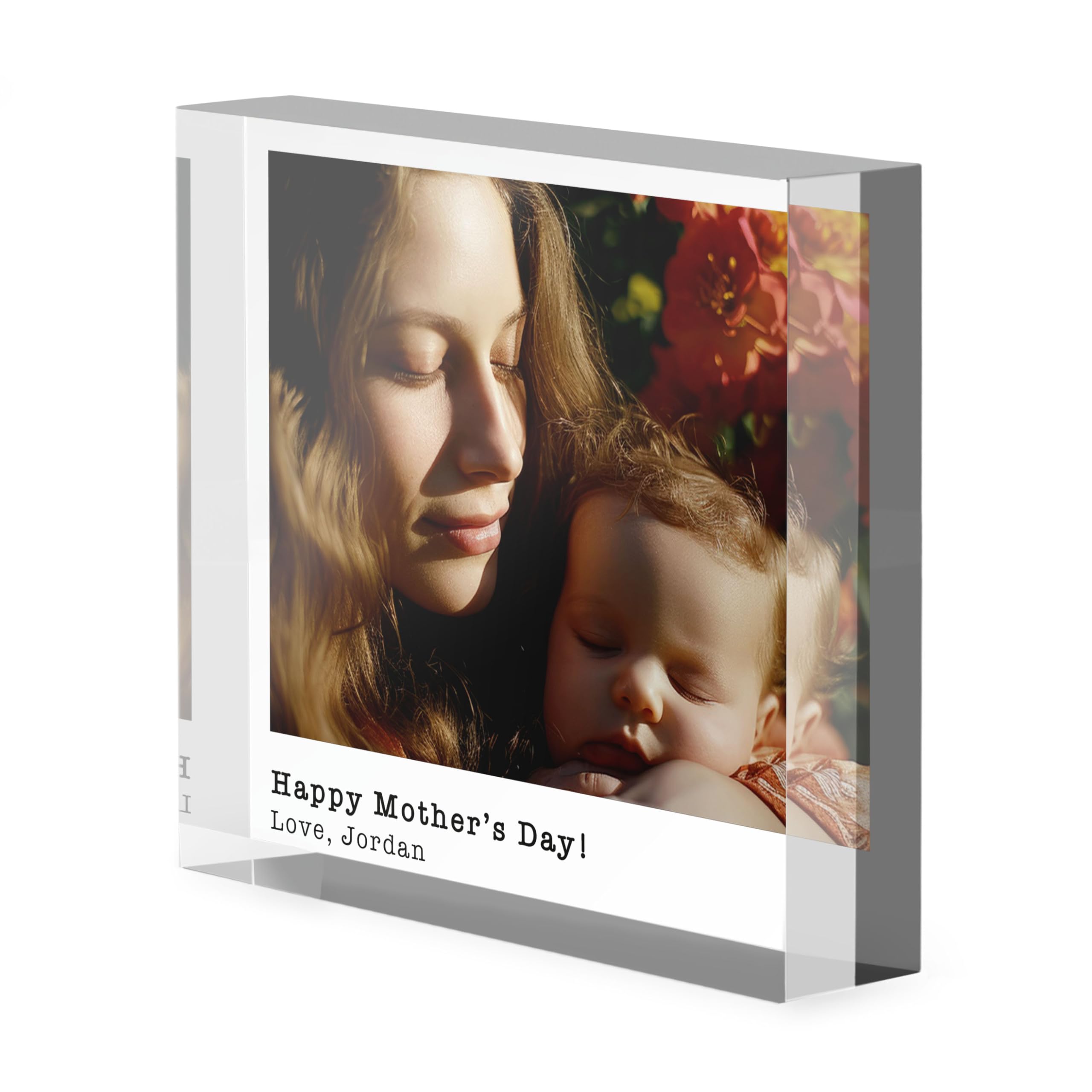A1 Graphics Ltd Personalised Photo Print Acrylic Block Plaque Your Image & Text Printed Free Standing Picture Ornament (10cm x 10cm)