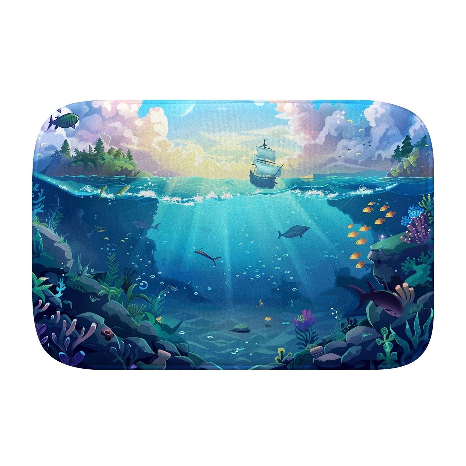 Tapis de bain ultra absorbant et antidérapant avec mousse à mémoire de forme L
