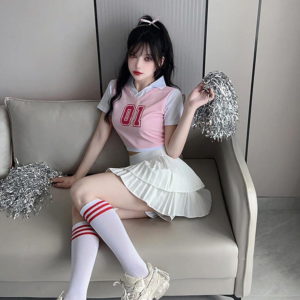 チアガールコスプレ　使用済み Amazon.co.jp: [monoii] ポンポン付き チア コスプレ チアガール