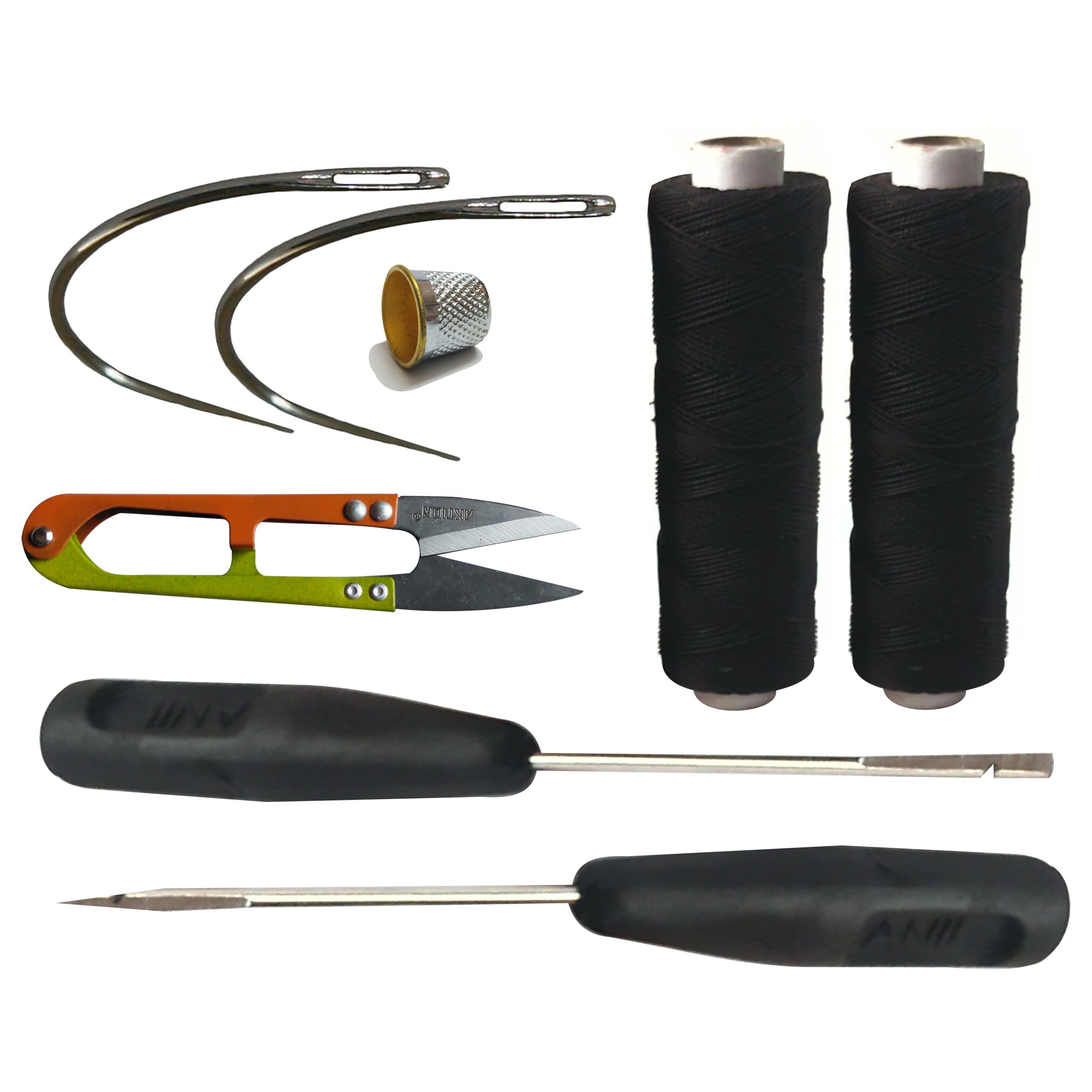 Upholstery Leather Thread Kit - 2 Spools, Tools Included -9