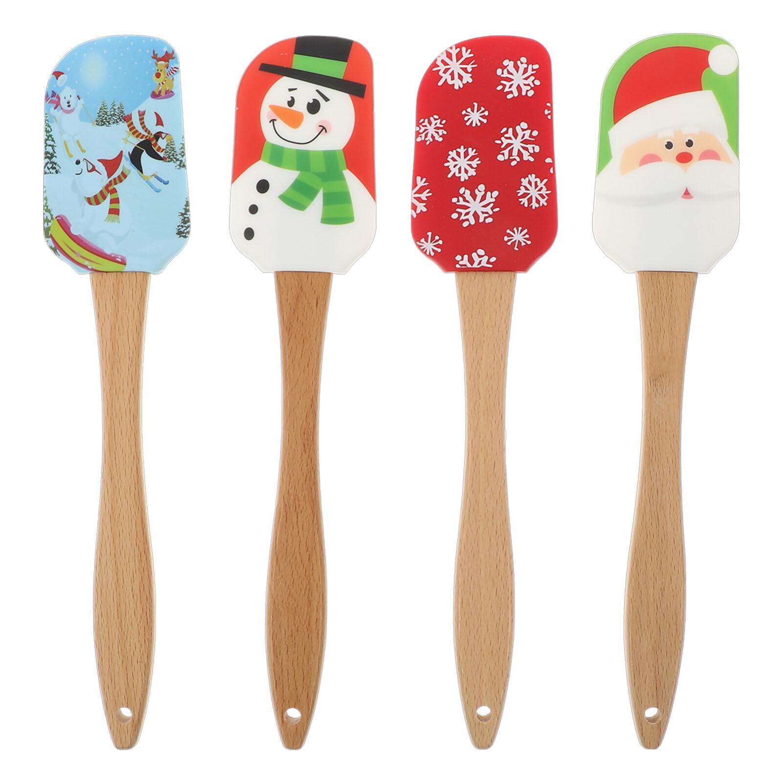 PRETYZOOM 4piezas Espátulas Para Pasteles De Navidad De Utensilios Creativos Para Decorar y Mezclar Crema y Mantequilla Herramientas De Repostería Antiadherentes Accesorios De Cocina
