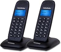 HelloBaby DECT 6.0 Cordless Phone with 2 Handsets - 1000ft Range, Call Block, Caller ID, Full-Duplex Speakerphone