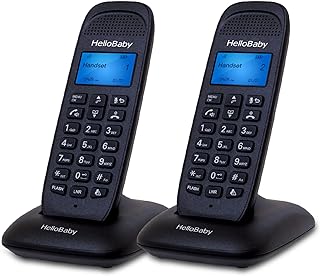 HelloBaby DECT 6.0 Cordless Phone with 2 Handsets