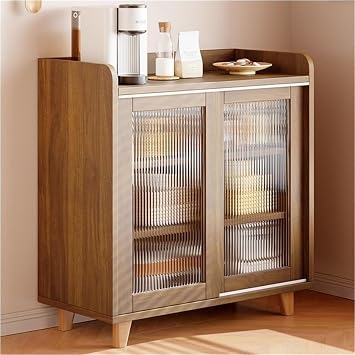Wood Storage Cabinet 2 Door Kitchen Buffet with Drawers and Shelves Sideboard Small Pantry Cabinet for Kitchen,Living Room