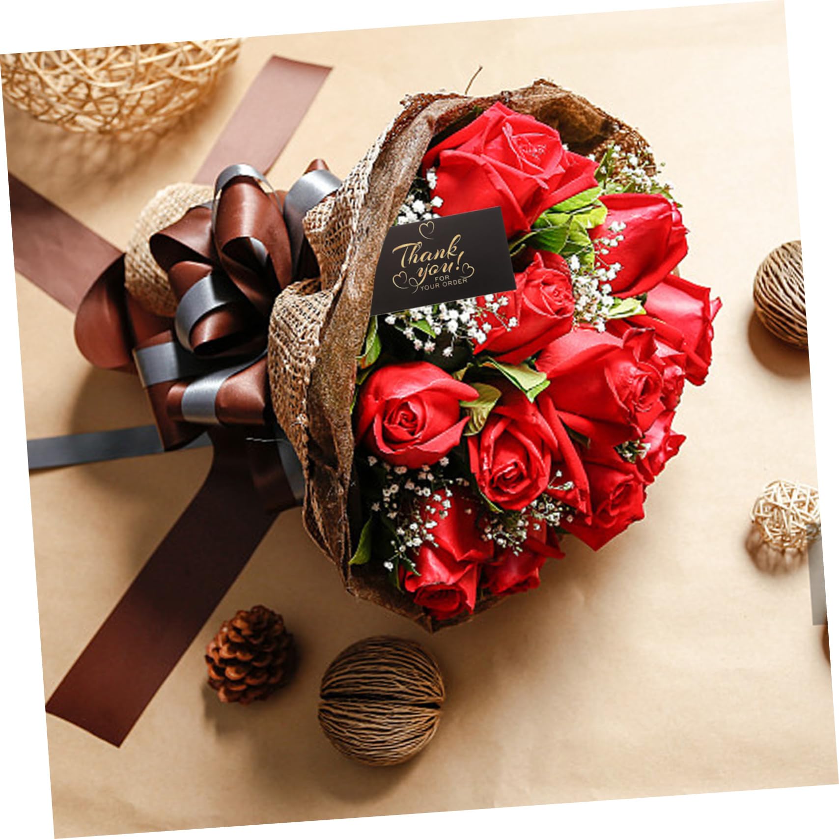 STOBOK 200stücke Dankeskarten Für Hochzeiten Shower Elegante Karten Mit Blumenmotiv Und Goldprägung Für Persönliche Danksagungen Geschäften Anlässen