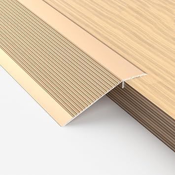 Aluminium Carpet Cover Strips - 90cm Door Floor Bar, Anodized Aluminium Door Floor Bar Grooved Trim Threshold Enhance Your Interior, Bridge The Height Between 10-35mm No DrillingGold