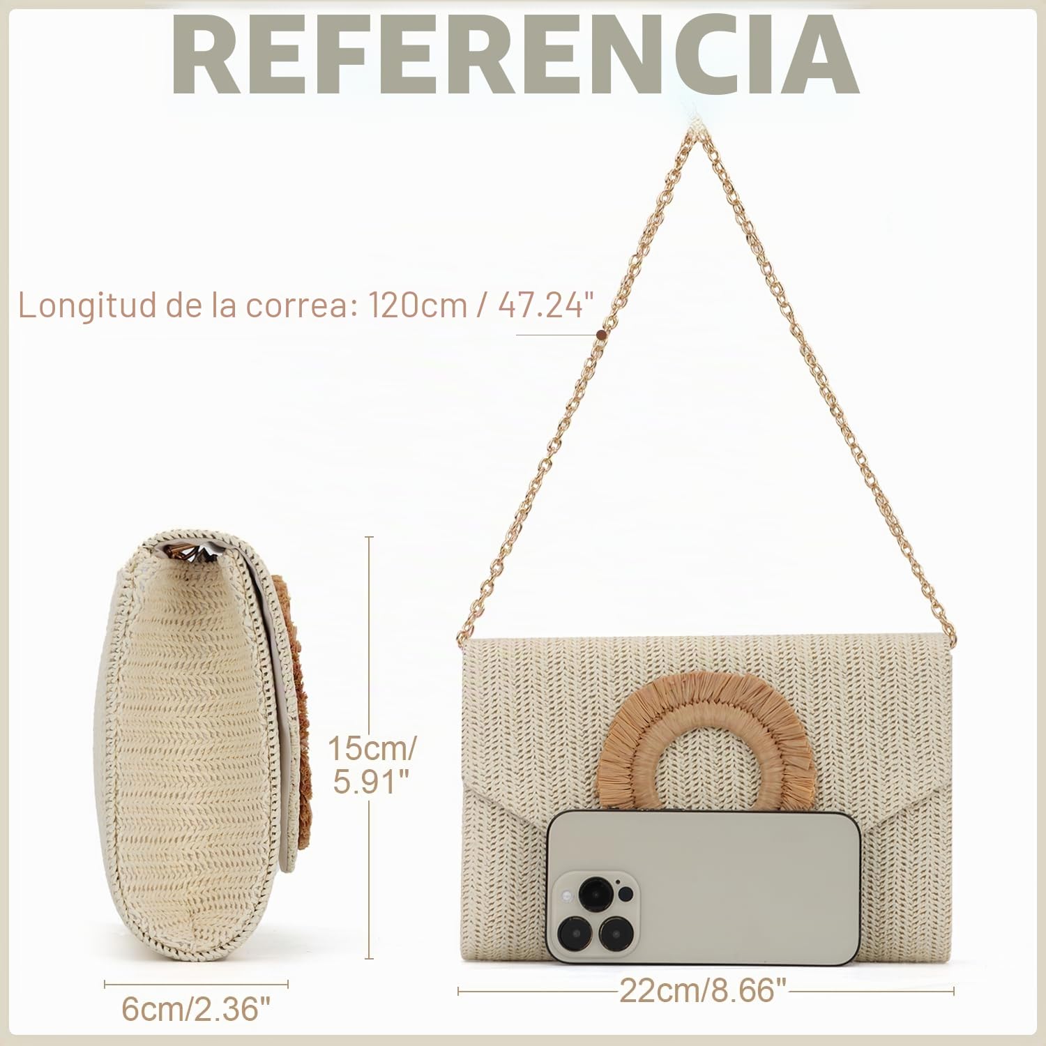 Bolsos de Paja para Mujer Bolso de Noche Tejido Bolsa de Playa de Verano para Fiesta Deshierbe Vacaciones