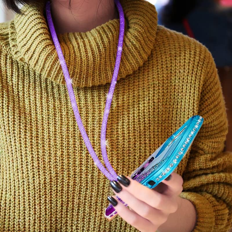 Silverback for iPhone 15 Pro Max Case with Ring, Moving Liquid Holographic Sparkle Glitter Case with Stand, Girls Women Bling Diamond Protective Case for iPhone 15 Pro Max 6.7'', Purple - Image 5