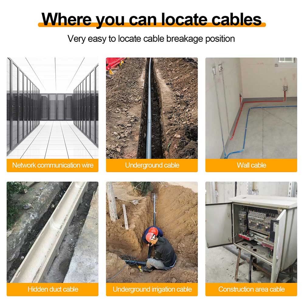 Localizzatore non distruttivo per cavi sotterranei, localizzatore di cavi F04 con auricolare per la localizzazione di cavi di rottura Cavi di irrigazione