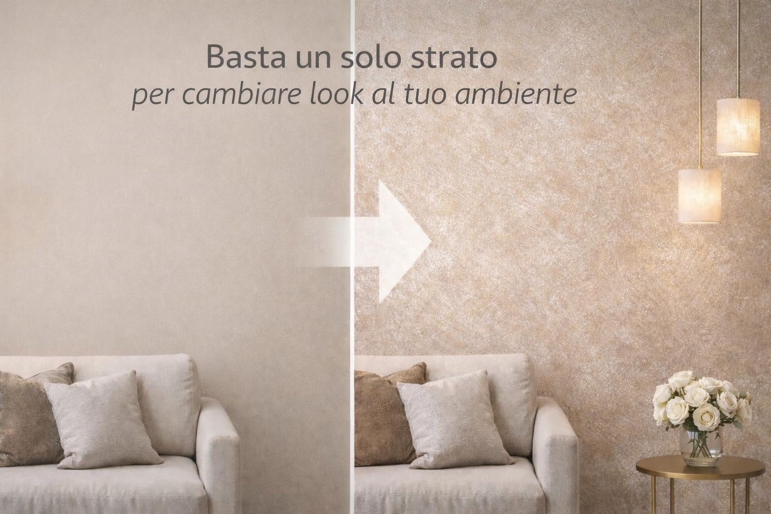 Perla d'Oriente - Pittura Perlata Effetto Sabbiato - Golden Sand | Pittura decorativa perlata per interni, lavabile e antimuffa, resa 25-30 m² con confezione da 2,5 L.