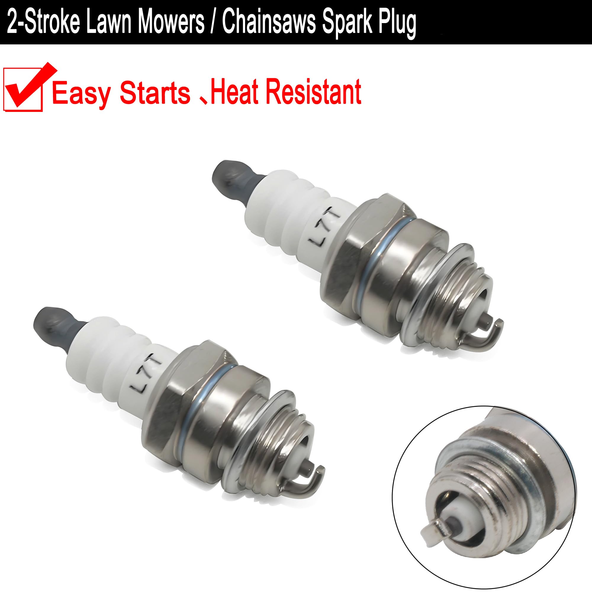 10 Stück L7T Zündkerze für 2-Takt 33cc 43cc 47cc 49cc Pocket Bike Mini Chopper für Partner 350 351 Sägen Kettensäge Trimmer ersetzt BPM7A BM6A RCJ6Y RCJ7Y Zündkerze