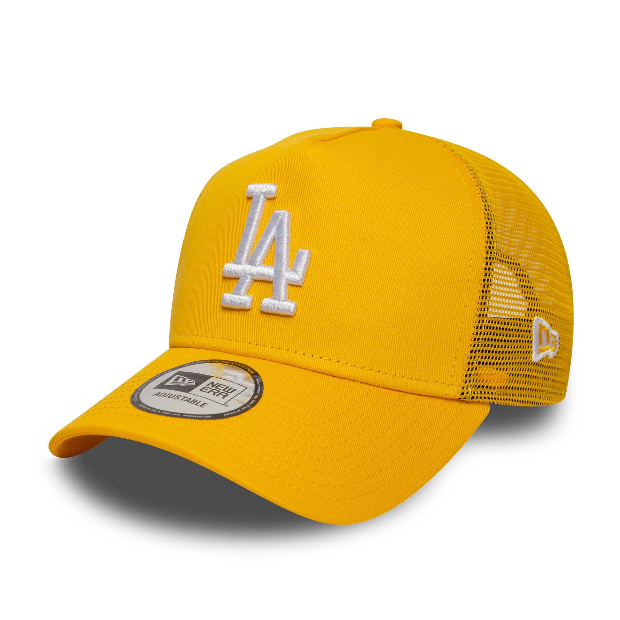 New Era Los Angeles Dodgers A-Frame Trucker Cap Yellow White Logo โ image 1