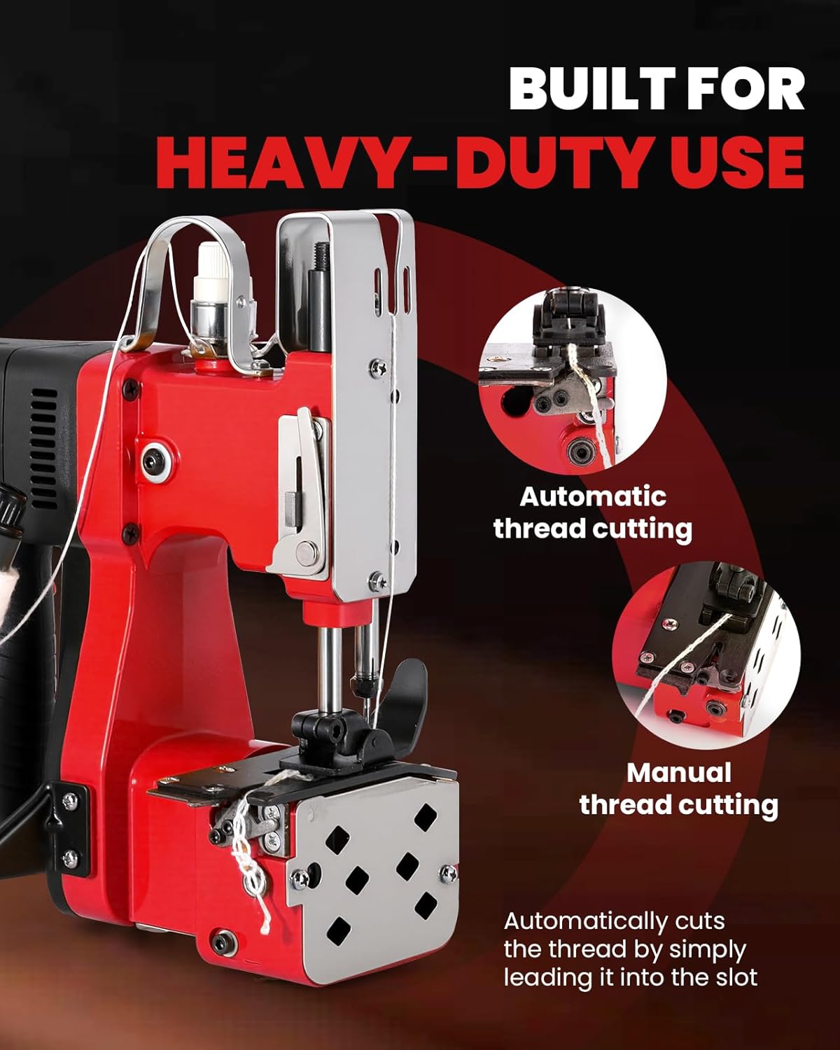 Hanchen Bag Sewing Machine High Speed Bag Sealing Machine Bag Closer Bag Closing Machine Bag Stitching Machine Industrial Sewing Machine Bag Stitcher for Sack Woven Kraft Paper Bag Sealing