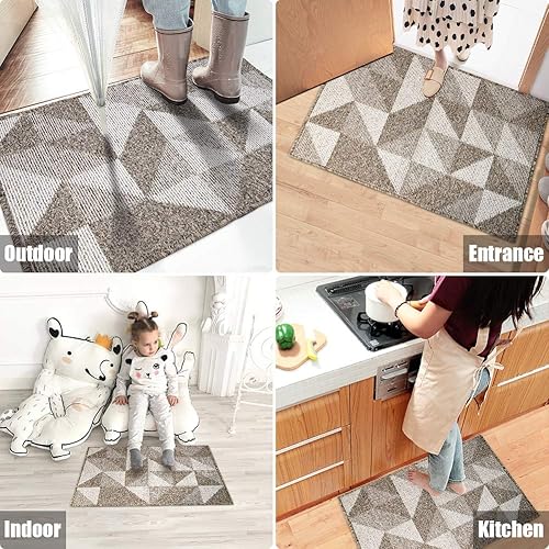 Vista 135 de Tapete para interiores de 32 x 48 pulgadas, tapete absorbente para puerta delantera y trasera, parte trasera de goma, antideslizante, atrapador