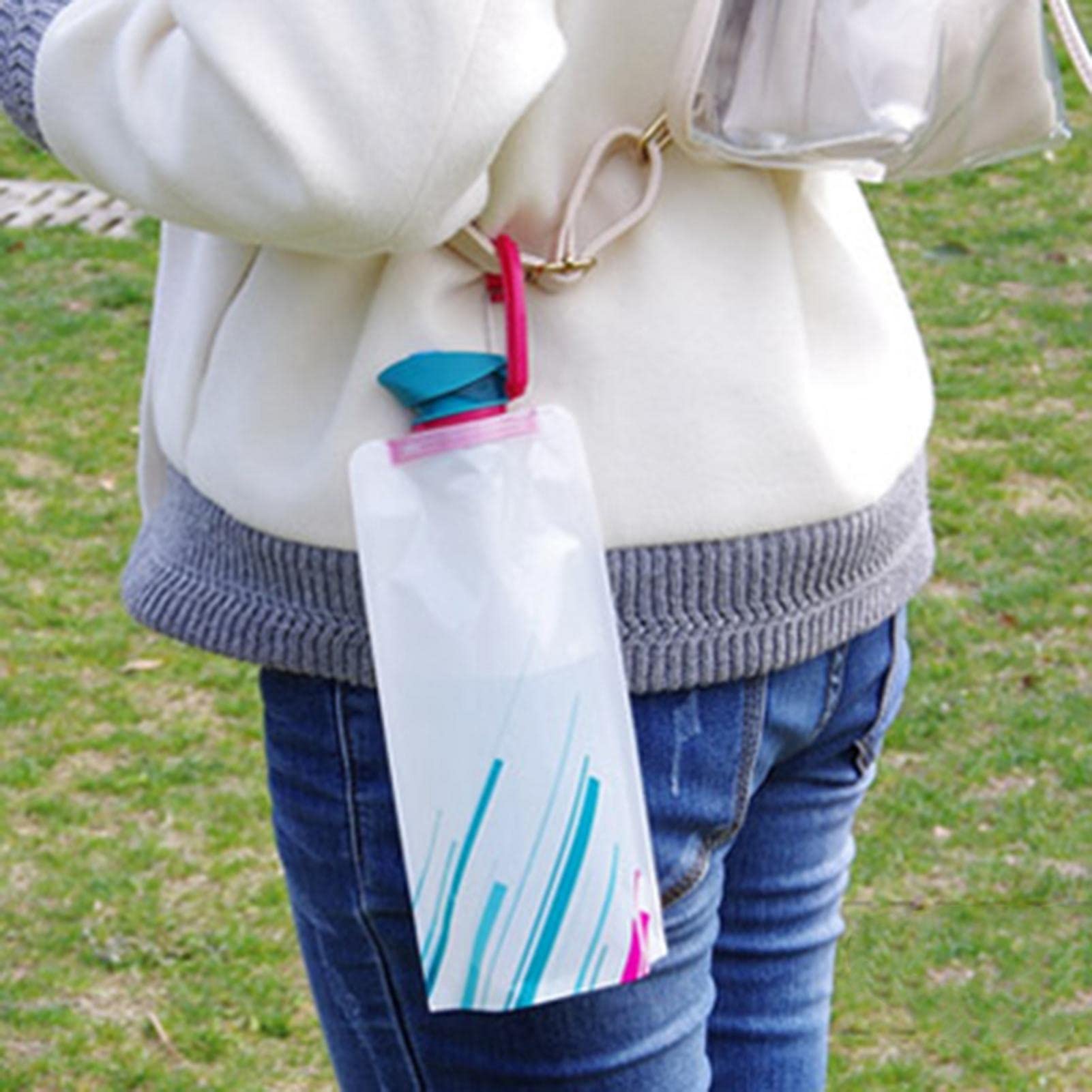 Stronrive White Foldable Water Bottle - Drinking Water Bottle, Flexible & Reusable Water Bottles For Hiking, Travel, Adventure, 700Ml