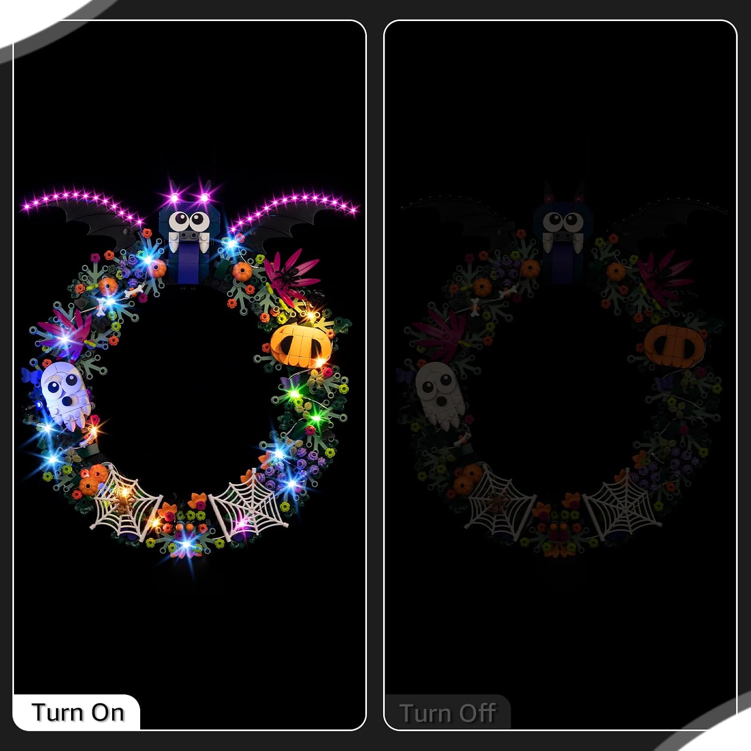 Nitemode Light Kit Compatible with Lego Halloween Wreath 40825, Upgraded Brightness Adjustable Lighting Accessories(No Model)