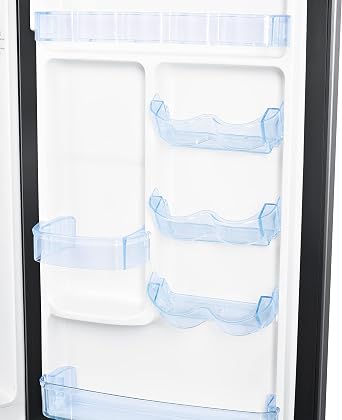 Avanti Apartment Refrigerator Freestanding Reversible Dual Doors Compact Design Full Fridge with Top Freezer, Adjustable Shelves, Full Range Temperature Control, with Crisper, 4.5-Cu.Ft, Metallic