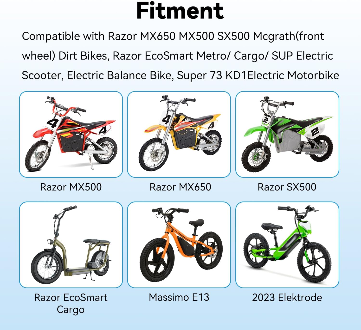 EOPOAYI 16x2.4 64-305 Front Tire and Inner Tube Set Replacement for Razor MX650 MX500 SX500 Mcgrath Dirt Rocket Bike, 16 inch Bike Tire for Kids Bicycles Heavy Duty EcoSmart Metro E-Scooter