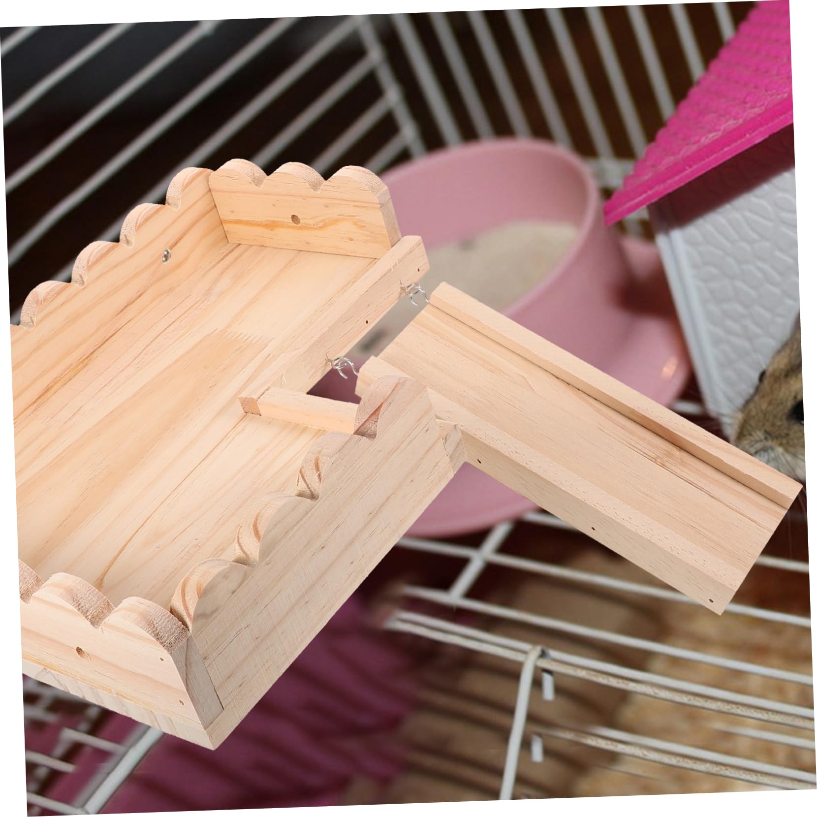 Hamster Holzplattform für Käfig und Spielzeugzubehör, 1 Satz, Khaki