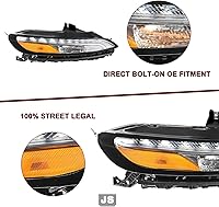 Vista 5 de JSBOYAT Compatible con 2014-2018 Jeep Cherokee Luz LED DRL de estacionamiento Señal de giro estilo OE Faros LED DRL cromados para parachoques Señal
