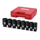 MIXPOWER 8 Pieces 1/2-Inch Drive Deep Impact Socket Set, CR-MO, 6 Point, Deep, SAE, 1-Inch - 1-1/2 inch, 1/2