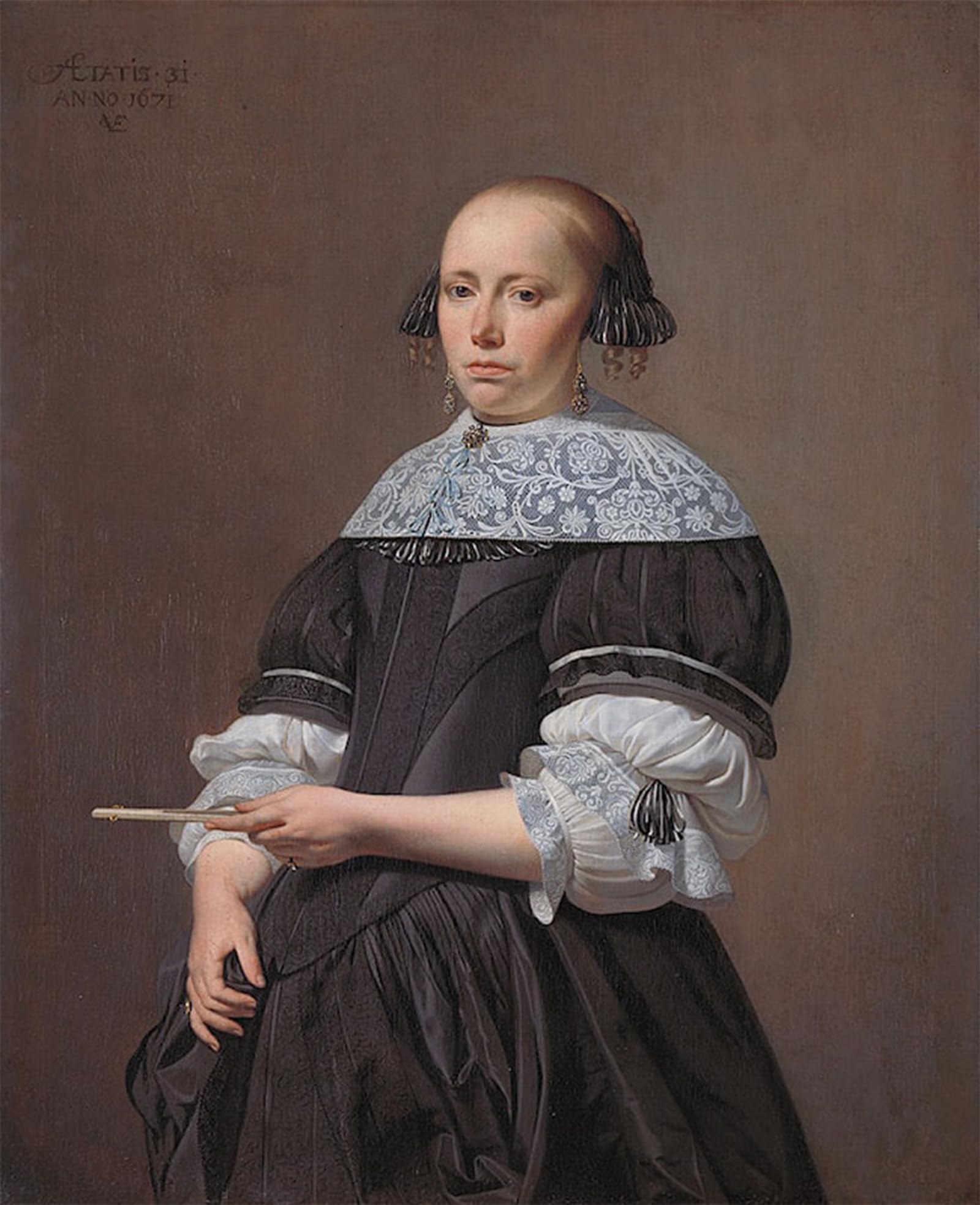 POSTERIIk Famous Animal Posters Vintage Picture Portrait of Elisabeth Van Kessel by Caesar Van Everdingen Modern Wall Decor for Home Decor 60x90cm