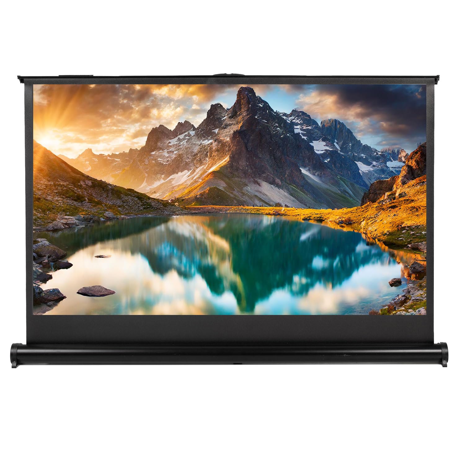 Maclean Portable Projection Screen Compact 40" 16:9 MC-962 Free-Standing Office Cinema Matt White Home, Black - Image 2