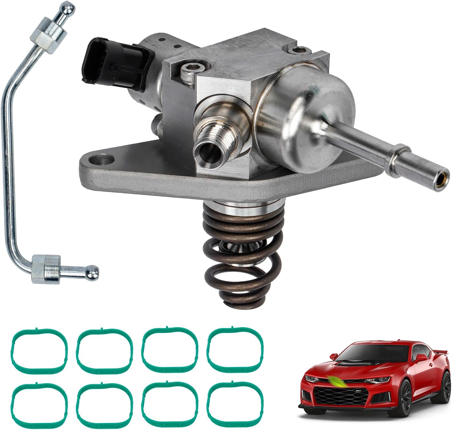 12697966 GDI High Pressure Fuel Pump Kit Include 12626354 Intake Manifold Gaskets with 12677004 Intermediate Fuel Feed Pipe Fit for Chevy Tahoe Silverado GMC Cadillac 2014-2020