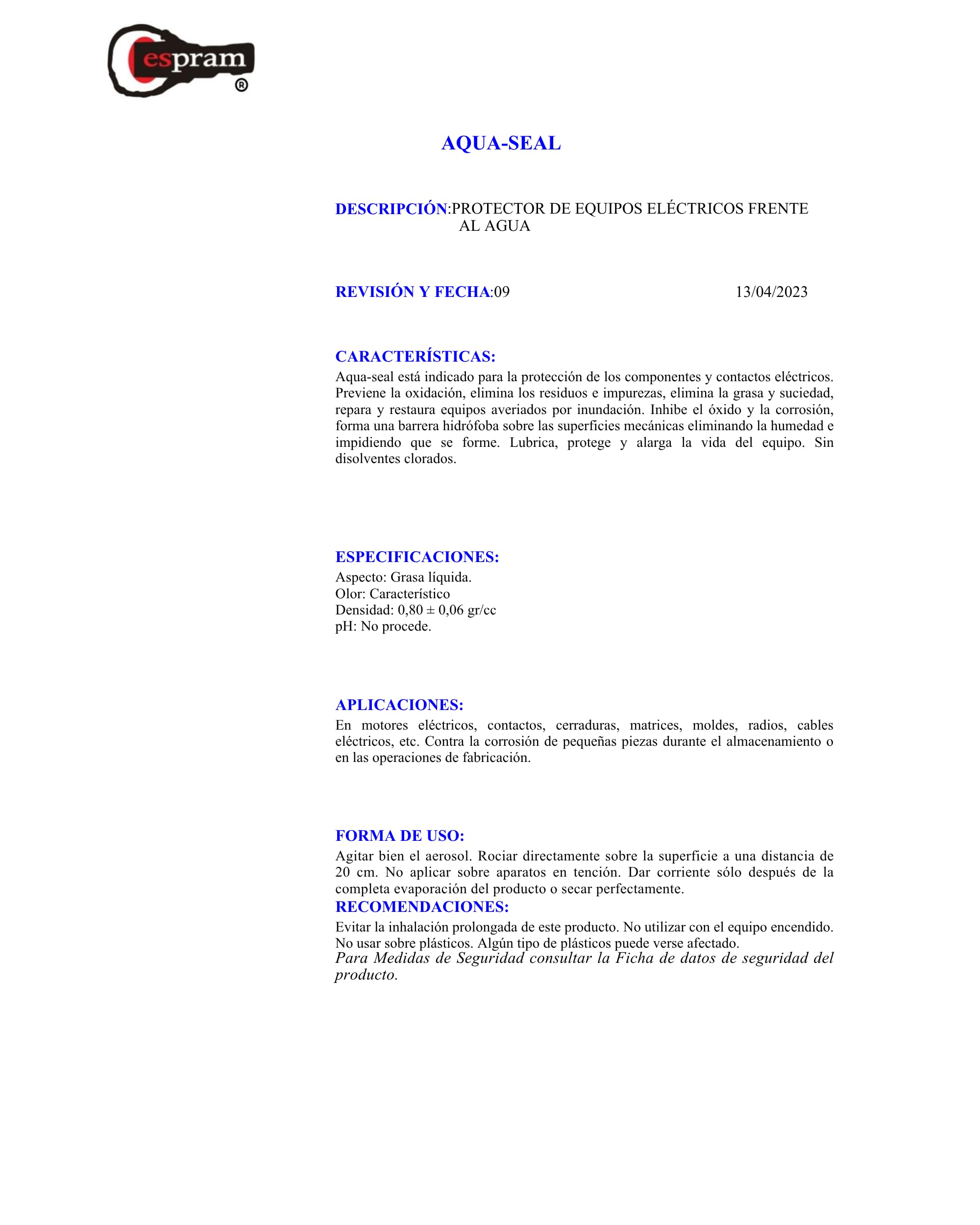 Spray antihumedad para equipos electronicos,dielectrico,protector.Rápida evaporación. Aqua-Seal. Spray 520ml (3)