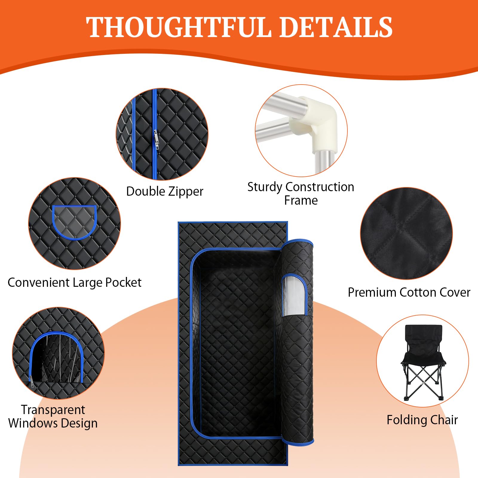 Sauna à Vapeur Portable, Sauna à Vapeur pour la Maison, Tente de Sauna Mobile, Cabine de Sauna Personnelle Pliable pour la Salle de Bain avec Générateur de Vapeur 3L, Sauna Portable avec Télécommande