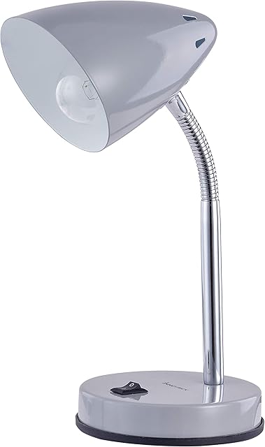 Innoteck DS-1044 Coloured Adjustable Flexi Desk Lamp, Metal, Grey