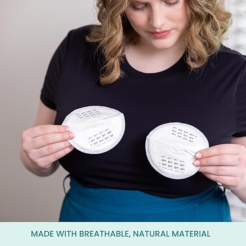 Miniatura 3 de Motif Medical Almohadillas de lactancia desechables para mujer, almohadillas transpirables para leche materna con tiras adhesivas, envueltas