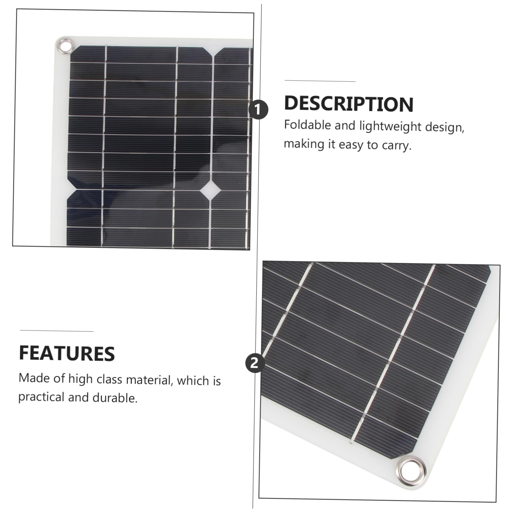 BCOATH Solar Panel Portable Charger 18v Single Crystal Silicon Solar Power Bank 30a Controller