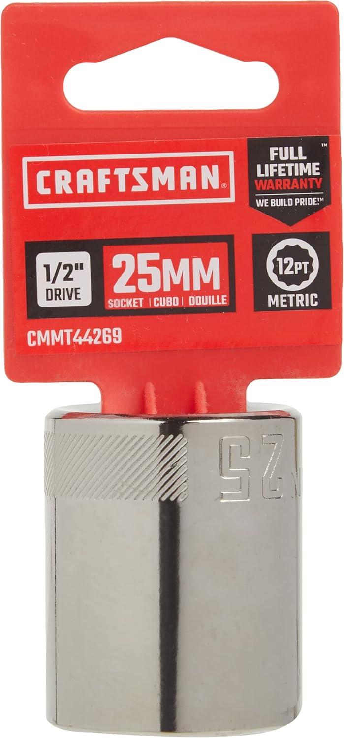 CRAFTSMAN Shallow Socket, Metric, 1/2-Inch Drive, 10mm, 12-Point (CMMT44232) - 