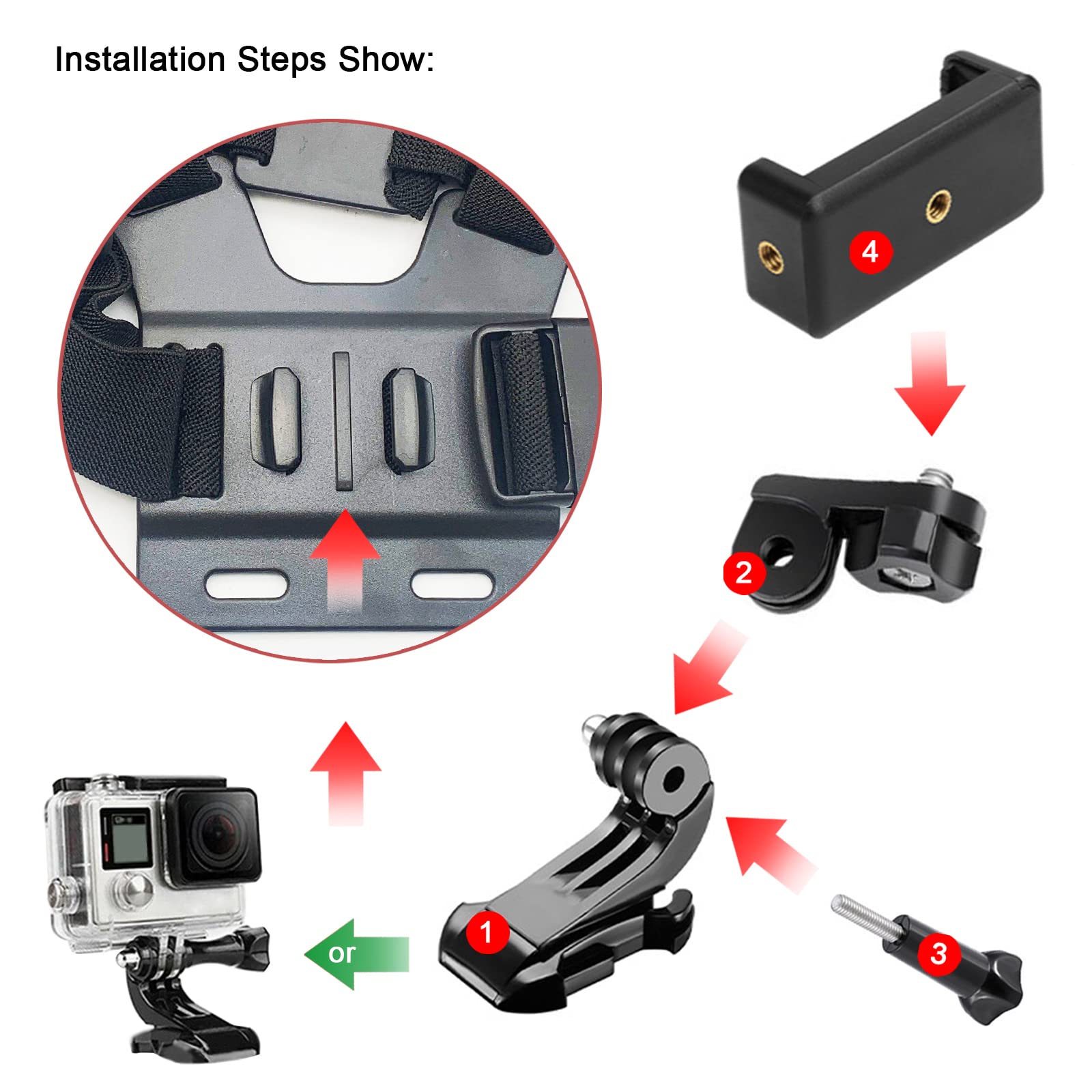 □Go Pro アクセサリーまとめて☆チェストストラップ、アタッチメント