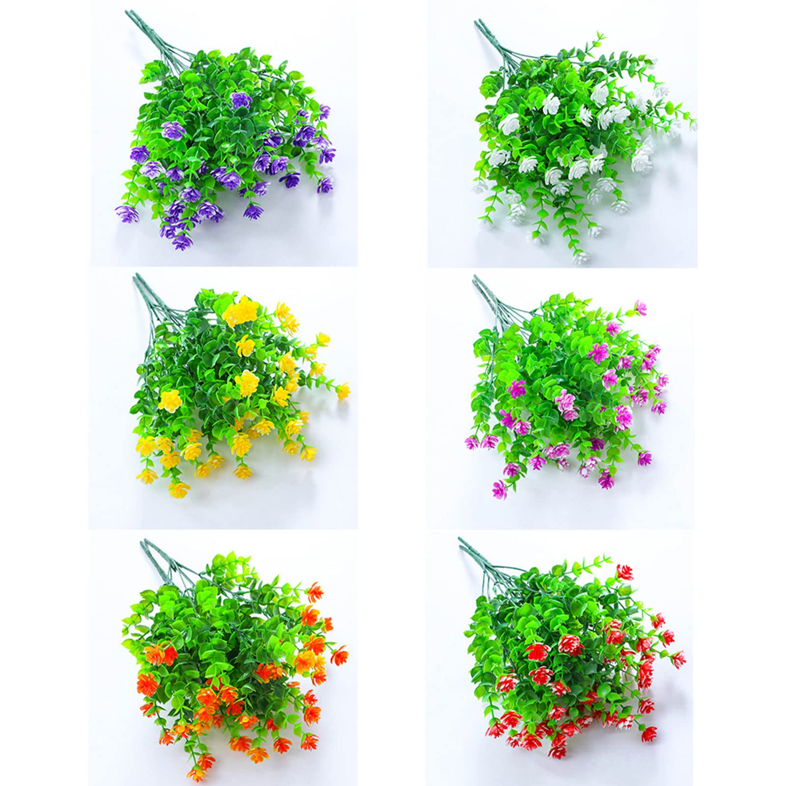 Sequpr12Pcs Artificial Flowers Outdoor, Fake Flowers, Artificial Plants Outdoor, UV Resistant Plastic Flowers, Faux Flowers for Garden Balcony Hanging Basket Pot Vase Indoor Decoration