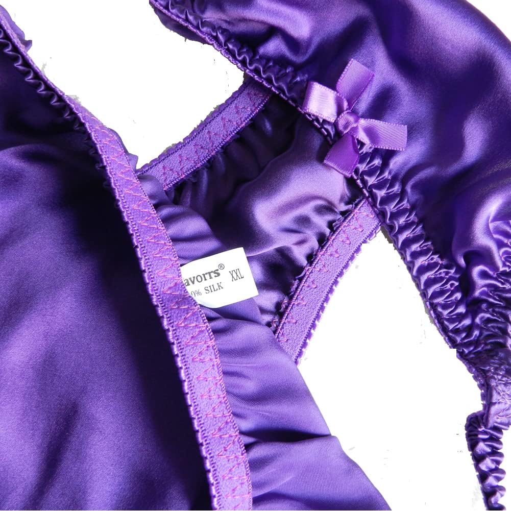 Women's Silk String Bikini Silk Panties 6 Pairs in One Economic Pack