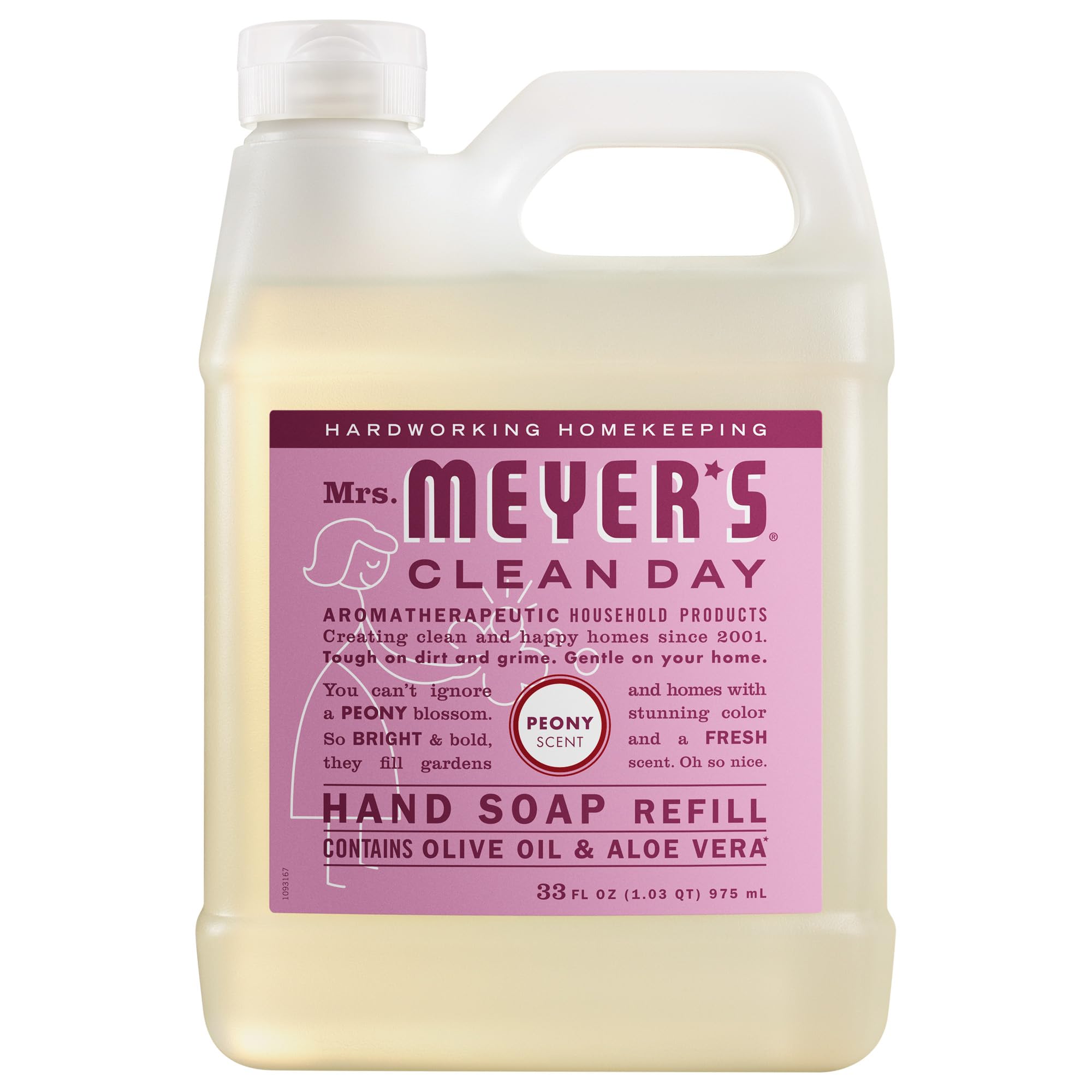 MRS. MEYER'S CLEAN DAY Liquid Hand Soap Refill, Peony Scent, 33 fl oz 33 Fl Oz (Pack of 1)