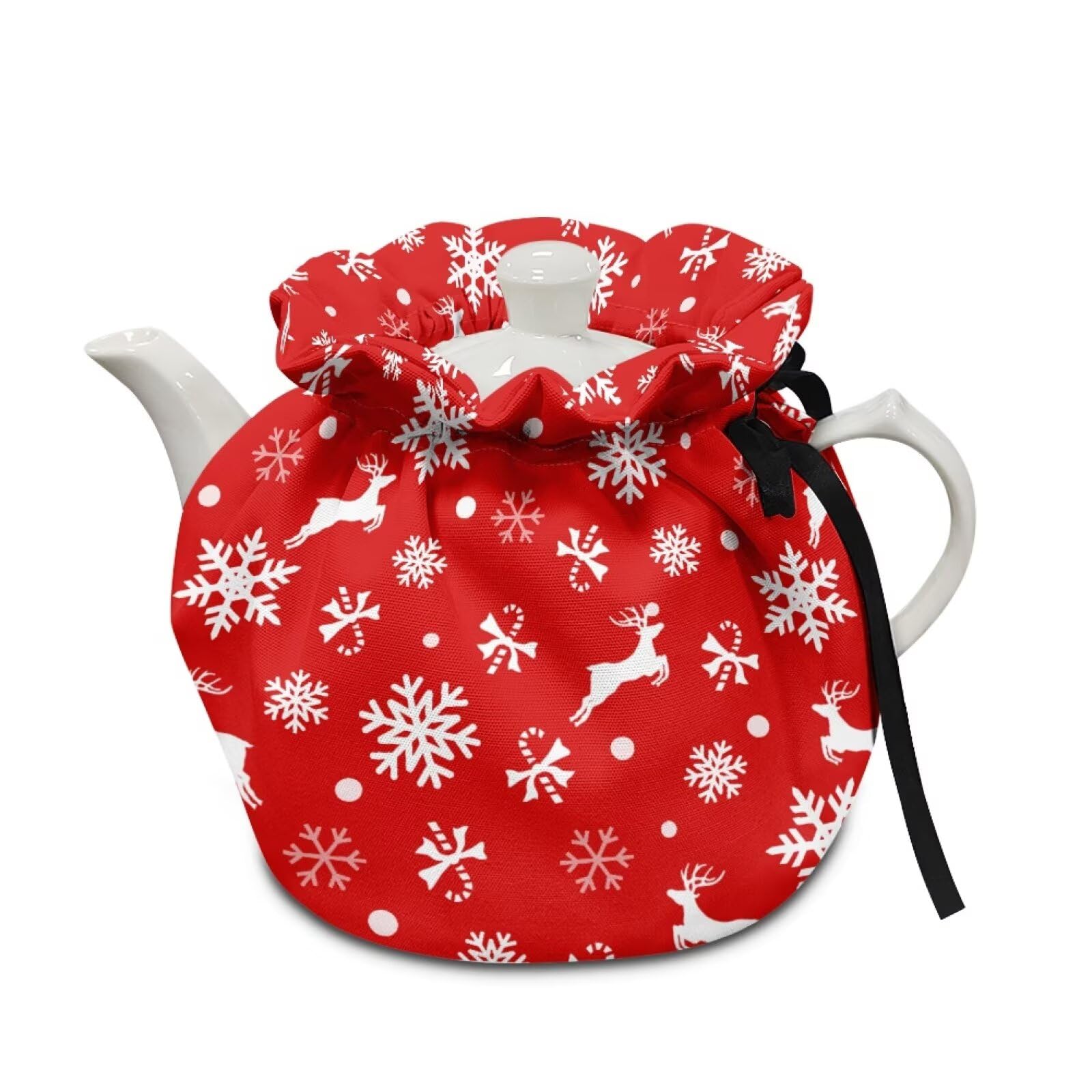 Christmas Snowflake Tea Cozy for Teapot,Xmas Anti Dust Kettle Dust Covers, Insulated Teapot Cover Kettle Covers Easy to Clean