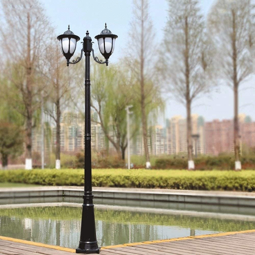 Lampy Zewnętrzne Na Słupku Lampy, 2-Lampy Zewnętrzne Na Słupku Lampy, Czarne, Oświetlenie Dziedzińca, Oświetlenie Uliczne, Oświetlenie Ogrodowe, Oświetlenie Alejki,Black-Height 290cm