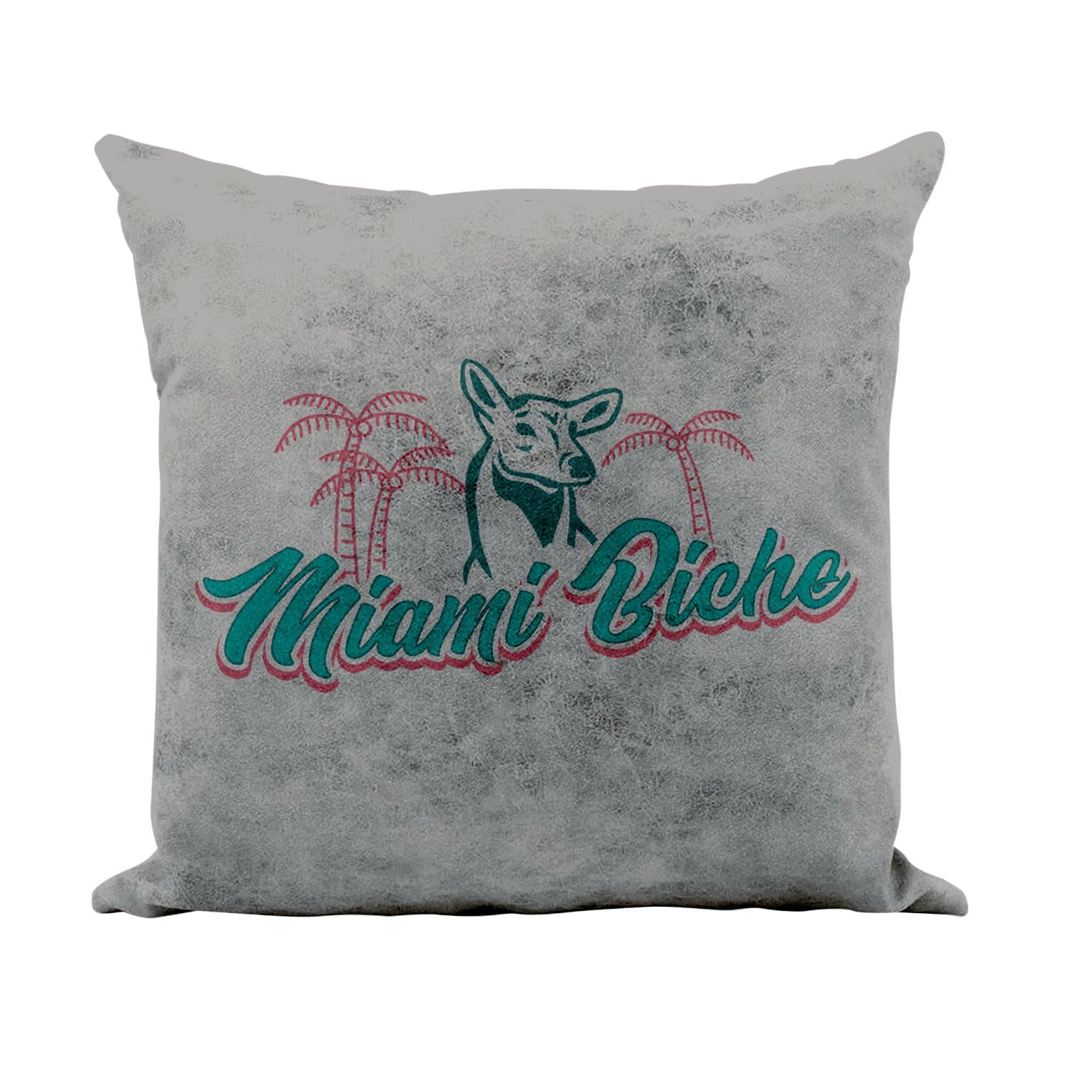 Coussin gris similicuir Miami Biche 40x40 cm antitache et facile à laver