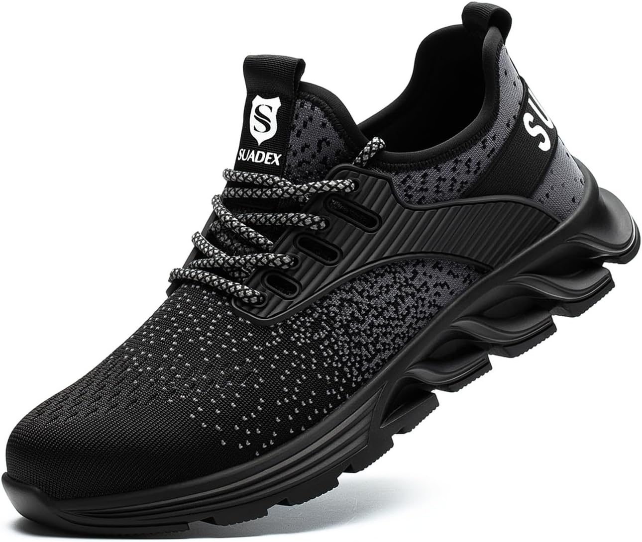 SUADEX Steel Toe Sneakers for Men Women Indestructible Work Safety Shoes Lightweight Comfortable Slip Resistant Composite Toe