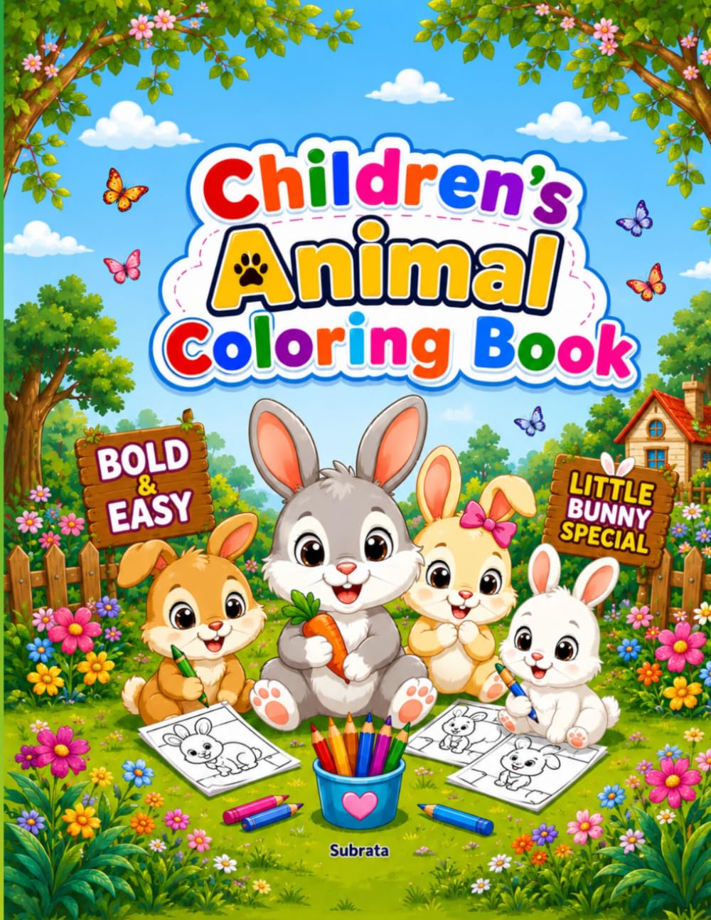Little Bunny Adventures Coloring Book for Kids: Little Bunny Special Cute and Easy Rabbit Coloring Pages for Creative Kids