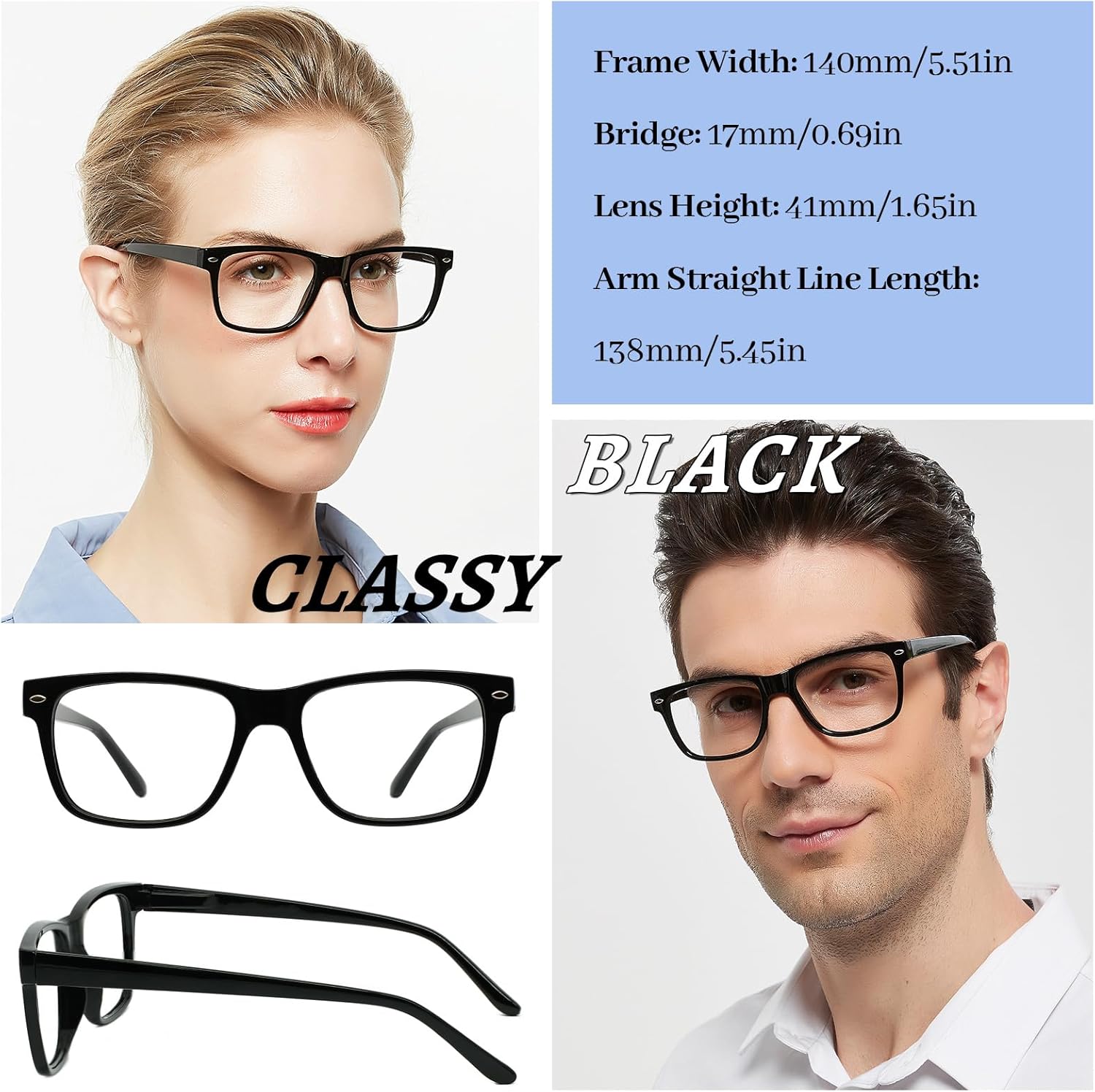 4 Pack Reading Glasses with Spring Hinges, Rectangle Readers for Women Men 1.0 1.25 1.5 1.75 2.0 to 4.0 - Image 5