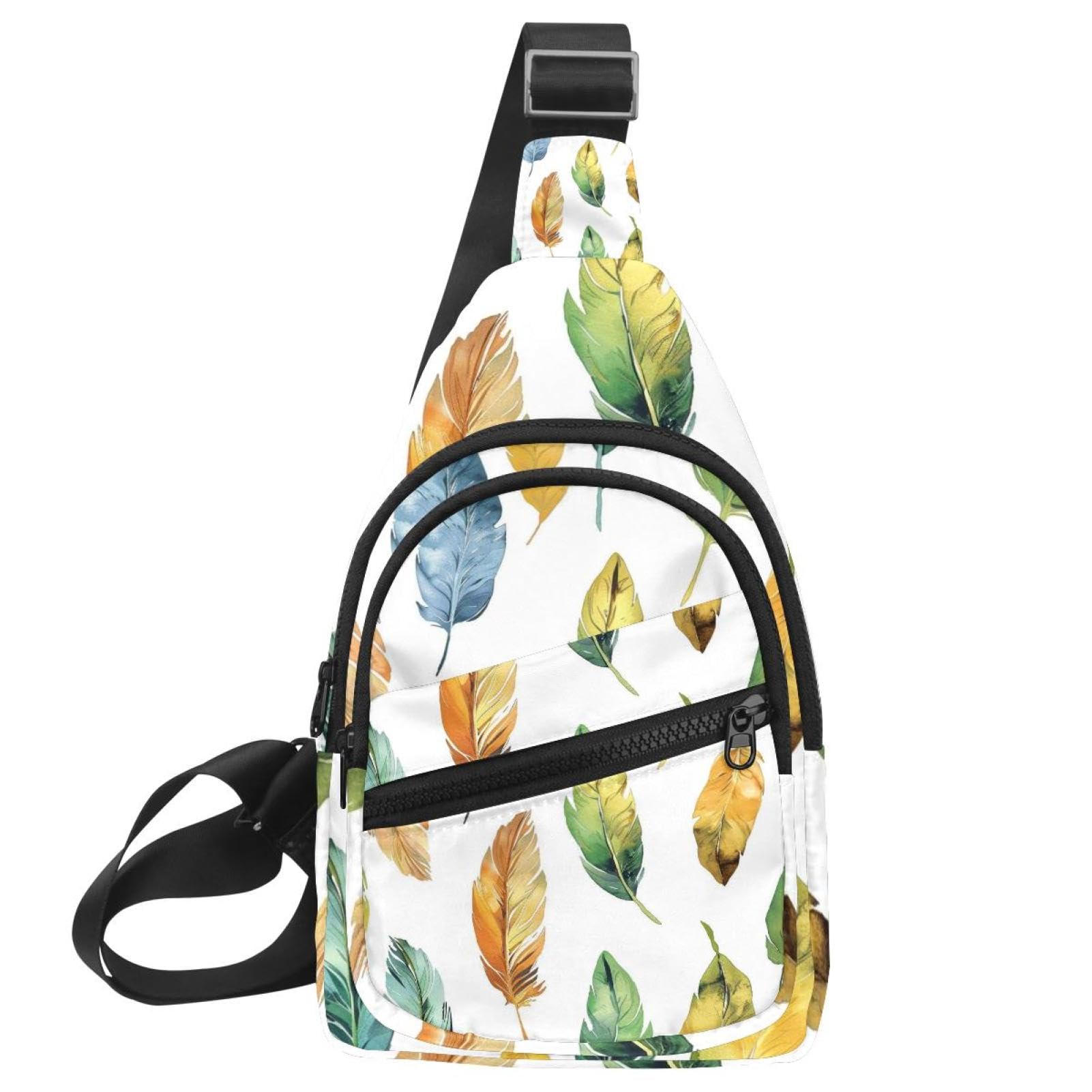 Riñonera cruzada de plumas ideal para viajar y hacer turismo con comodidad 7
