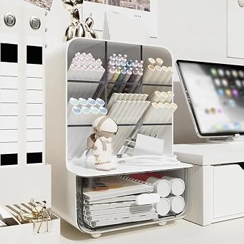 Desktop Drawer Organizer - Desktop Stationery Organizer - Multi-functional Pen Holder Desktop Stationery Organizer for Work, School,Home Supplies