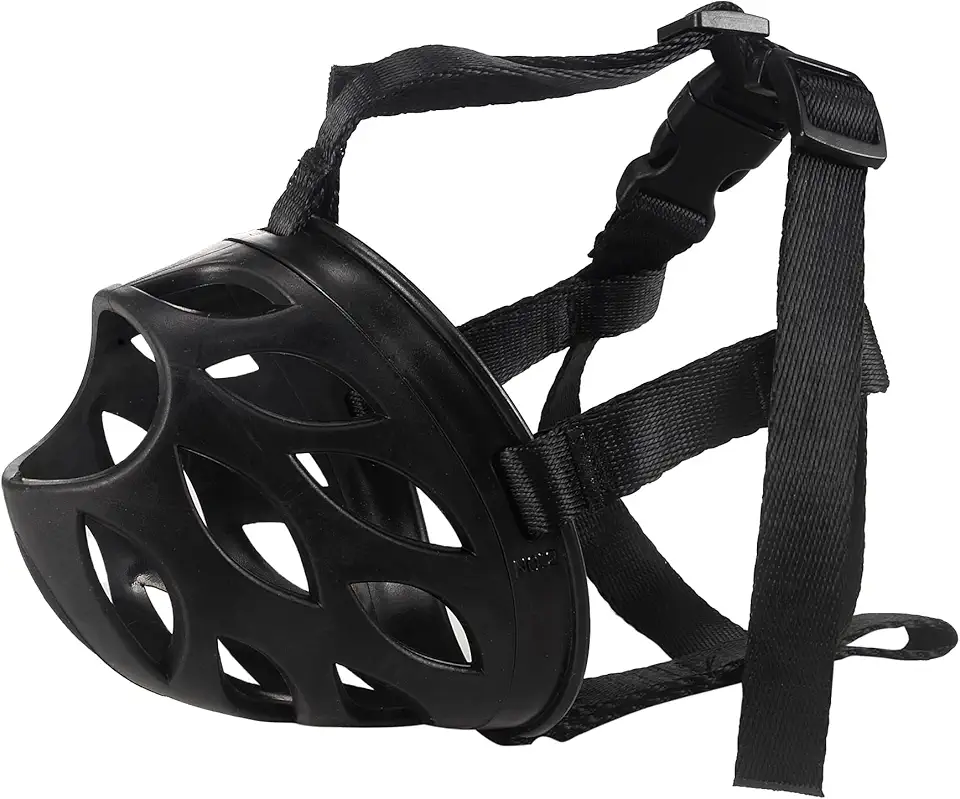 Focinheira para Cachorro Ajustável e Confortável Seguro Preto Petting Is Caring (M)