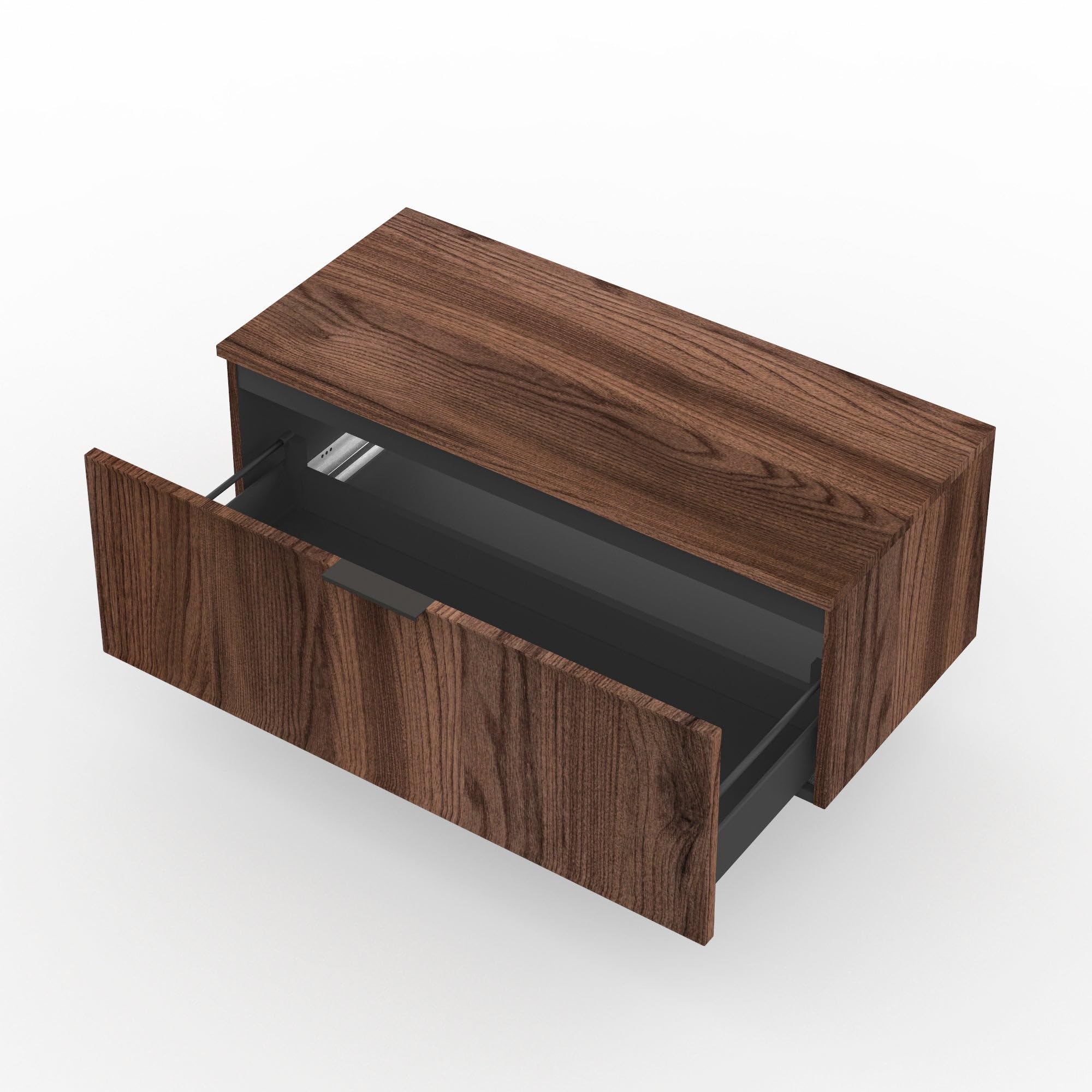 AQA DESIGN accessori casa base con top 1 cestone, frontale in MDF, finitura rovere rio, top di copertura, nr1 cassetto con scorrimento e chiusura - Rovere - 100x45x37 cm