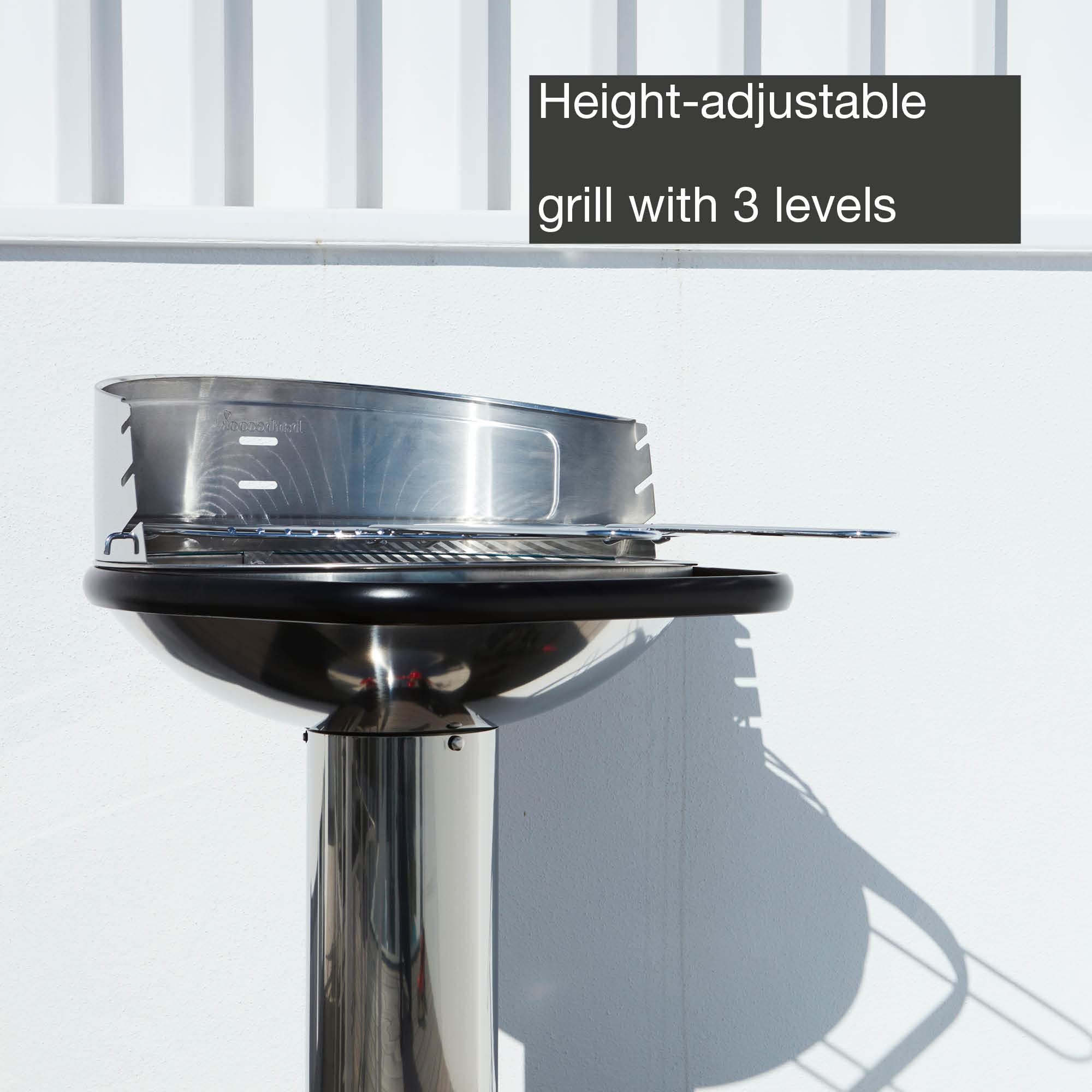 Barbecook Loewy 50 grill węglowy w kolorze metalicznym ze stali nierdzewnej Ø 47,5 cm wys. 99 cm 2234512000 szary