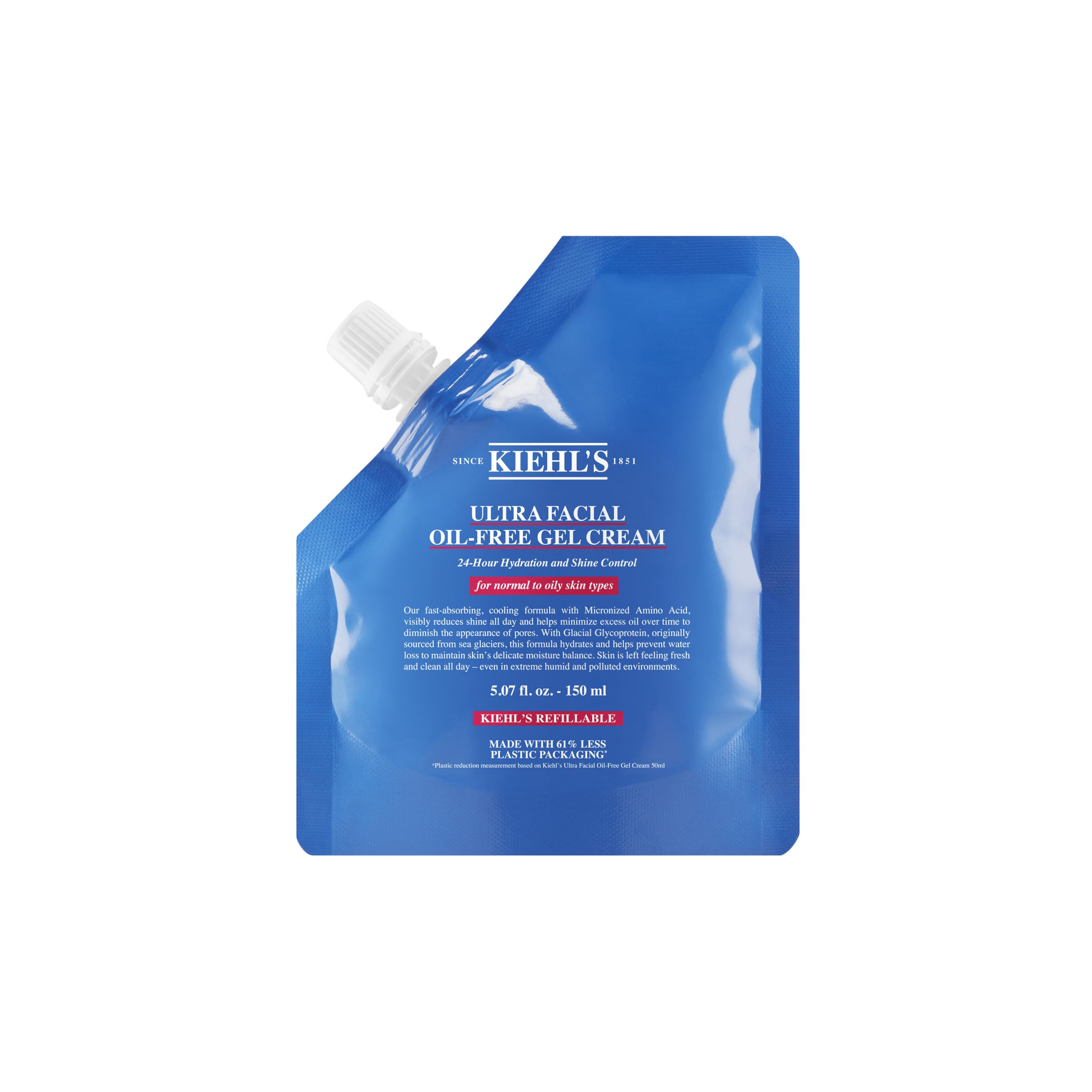 KIEHL´S Ultra Facial Oil-Free Gel Cream, gel hidratante refrescante que reduce el brillo, 150ML REFILL
